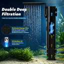 TARARIUM Small Aquarium Filter U-V for 10-30 Gallon Tank,118GPH Fish Tank Filters for Betta Fish Tank Green Clean Machine, Internal Pump Filter for Turtle Tank Saltwater Freshwater Crystal Clear | Adjustable flow rate