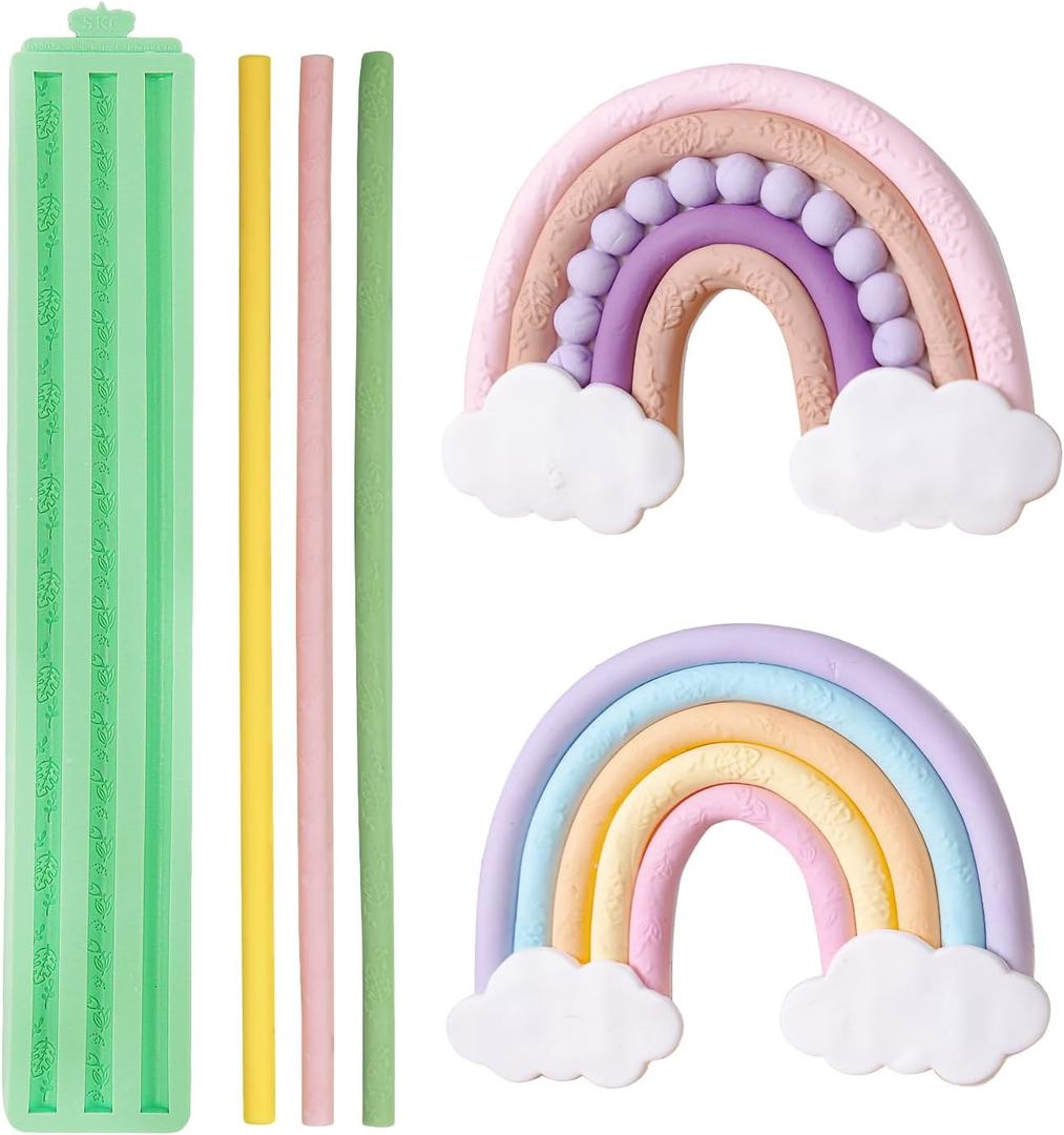 KALAIEN Hemp Rope Fondant Mold, Baroque Silicone Mold for Crafts, Leaves Clay With String Iod for Cake Border, Knitting Cake Decor Baking for Cupcake Topper (Style 5)