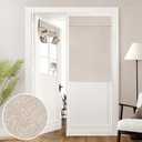 HOMEIDEAS 100% Natural Linen Blackout French Door Curtains, Privacy Door Window Curtains, 30 X 40 Inch Room Darkening Blinds, Thermal Insulated Shades for Bedroom, 1 Panel