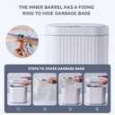 ELPHECO Bathroom Trash Can with lid - 2.5 Gallon Waterproof Sensor Trash Bin, 10 Liter Motion Sensor Trash Can, Slim Garbage Bin Bathroom Decor White with Grey Trim