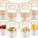 LYART 24Pieces Basketball Hoop Snack Cups for Basketball Birthday Party Decorations Supplies, Basketball Decor Themed Party Favors, Disposable Paper Snack Food Bowl, 8oz（24）