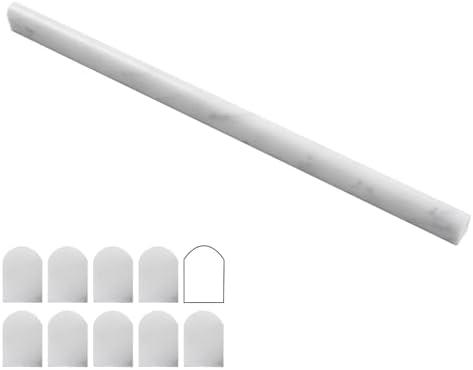 Lovdeco Carrara White 1/2" X 12" Marble Pencil Liner Tile, Edge Trim Molding for Shower and Backsplash, Bullnose Tile Trim Polished, 10 Pcs/Box Lovdeco Carrara White 1/2" X 12" Marble Pencil Liner Tile, Edge Trim Molding for Shower and Backsplash, Bullnose Tile Trim Polished, 10 Pcs/Box