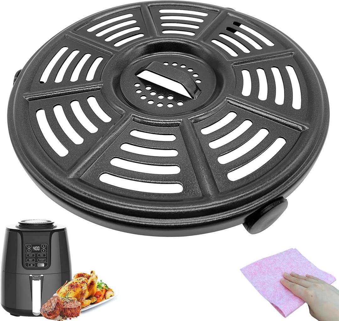 4QT Air Fryer Crisping Plate for Ninja AF100 4 Quart Air Fryers, Upgraded Air Fryer Grill Pan Crisper Plate Tray Rack Insert Grate Grid for Ninja Air Fryer, Nonstick, Dishwasher Safe