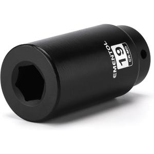 EMENTOL 1/2" Drive 19mm Harmonic Balancer Socket, CR-MO, Heavy Duty Crank Bolt Removal Tool for Stubborn Bolts