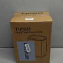 TIPGO Bathroom Trash Can with Lid, 2.1 Gallon / 8 Liter Small Garbage Can, Press Top Bin, Stainless Steel Wastebasket with Pop-Up Lid for Bedroom, Living Room, Office (White)