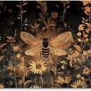 fZSZSD Dark Moody Floral Bumblebee Beach Towels Oversized 30x60 Inch, Dark Cottagecore Botanical Insect Honey Bee Lightweight Towel Blanket Gifts for Bathroom Pool Travel Swimming Gym Yoga Sport Women (Black-4)