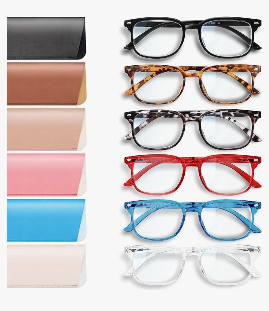 NOVIVON 6 Pack Reading Glasses for Women, Reading glasses men, Blue Light Blocking Readers, Computer eye glasses, Cheaters +1.25 NOVIVON 6 Pack Reading Glasses for Women, Reading glasses men, Blue Light Blocking Readers, Computer eye glasses, Cheaters +1.25