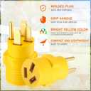 Kanayu 50Amp RV to Stove Adapter NEMA 14-50P to 10-50R, 4 Prong Generator RV 14-50P Male to 3 Prong Stove, Oven 10-50R Adapter Generator Dryer Power Cord Connector(Yellow)