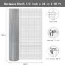 Thinkahead Hardware Cloth 1/2 inch 24 X 50 ft 19 Gauge, Galvanized Wire Mesh Roll, Welded Wire Fencing, Hardware Cloth for Chicken Coop Wire, Rabbit Cage Wire