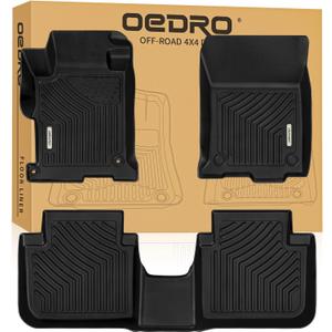 OEDRO Floor Mats Fit for Honda Accord Sedan 2017-2013, TPE All Weather Accord Floor Liners Includes 1st and 2nd Row Liners Set, Black