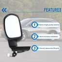 Left Driver Side Mirror Compatible With 2012 2013 2014 2015 2016 Honda CRV CR-V With Manual Folding Power Glass Black Replace#76258-T0A-A11(3Pins)