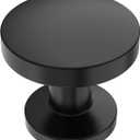 10 Pack 1.2 Inch Round Matte Black Drawer Knobs for Cabinets & Dressers (Single Hole Knobs)