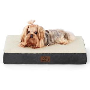 Bedsure Dog Bed for Small Dogs - XS Comfy Flat Puppy Beds with Removable Washable Cover, Orthopedic Egg Crate Foam Pet Mat, Suitable for Pet or Cats Up to 10 lbs (Grey)