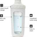 26oz Glass Protein Shaker Bottle, Stainless Steel Mixing Ball & Silicone Sleeve, Odorless, Leak-Proof, BPA-Free, Ideal for Smoothies & Workout Drinks(Frost White)
