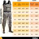 Foxelli Chest Waders, Waterproof 4mm Neoprene Hunting & Fishing Waders for Men & Women with Boots, Size: 11