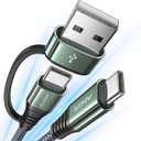 AINOPE USB C to USB C Cable, 2 Pack 6 FT USB C Cable Fast Charging with USB to USB C Adapter, 60W USB to USBC Cable for iPhone 17 Pro Max Air Type C Cable for iPhone 16/15/14/13/12, Grey