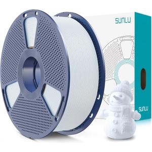 SUNLU PLA+2.0 3D Printer Filament, Upgrade PLA+ Filament 1.75mm, Tougher and Stronger, Neatly Wound Filament, Dimensional Accuracy +/-0.02mm, 1KG Spool(2.2lbs), Ceramic White