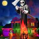 TURNMEON 12 Ft Giant Halloween Inflatables Decorations Outdoor Blow Up Grim Reaper Ghost with Scythe LED Lights Stakes Tethers Halloween Decorations Yard Garden Lawn Home Party Holiday Outside Decor