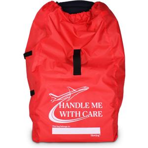 Car Seat Travel Bag for Airplane, Carseat Cover for Air Travel for Infant Carriers Booster Convertible, Red