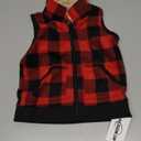 Toddler Girls Boys Fleece Vest Winter Warm Clothes Buffalo Plaid Christmas Jacket Kids Puffer Quilted Gilet Coat (2T, Red-Black Plaid)