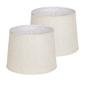 Lamp shades Set of 2, Drum Lamp shades 11" Top x 13" Bottom x 10" High,Medium Lampshades,Natural Linen Lamp Shades for Table Lamp & Floor Lamp - Lampshades Replacement (Beige)