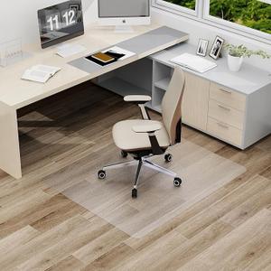 Upgraded 2mm Thick Clear Office Chair Mat, 46"x72" No Slip Vinyl Desk Chair Mat for Hard Floors, Heavy-Duty Easy Clean PVC Computer Floor Mat, Waterproof Rolling Chair Floor Protector for Home Office