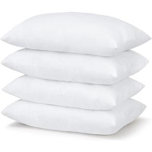 CULVE Bed Pillows Standard Size Set of 4-20x26 Flat Pillows for Sleeping Thin, Medium Support Soft Down Alternative Filling for Side Stomach Back Sleeper (White)