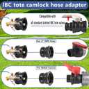 Ceaeso IBC Tote Hose Adapter, 2" Camlock Adapter for 275-330 Gallon IBC Tote Tank with 2 Size Cam Groove Fittings (2" Coarse and 2" Fine), Camlock Fittings to 3/4" Garden Hose Male Thread