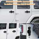 E-cowlboy Door Handle Cover Inserts+Tailgate Handle Cover+Recess Guard for 2007-2018 Jeep Wrangler JK JKU Sports Sahara Freedom Rubicon Unlimited Exterior Accessories (Black 15PCS)