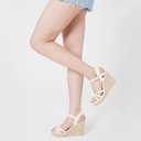 Mikarka Espadrille Wedge Sandals for Women Braided Knot Ankle Strap Open Toe Platform Sandals, 6.5