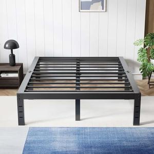 Avenco Metal Platform Bed Frame King Size 14 Inch – Noise Free Quiet Design, Heavy Duty Steel Support, Under Bed Storage, Easy Assembly, No Box Spring Needed