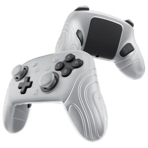PlayVital for Nintendo Switch 2 Pro Controller Silicone Cover  Samurai Edition Protective Skin Case for Switch 2 Pro Controller with Back Button Caps & Thumb Grips, Shockproof - Clear White