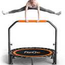 40"/48" Foldable Mini Trampoline Load 330lbs, Portable Exercise Rebounder with Durable Bungee Band, Fitness Trampoline for Adults and Kids (40-Have Handle)