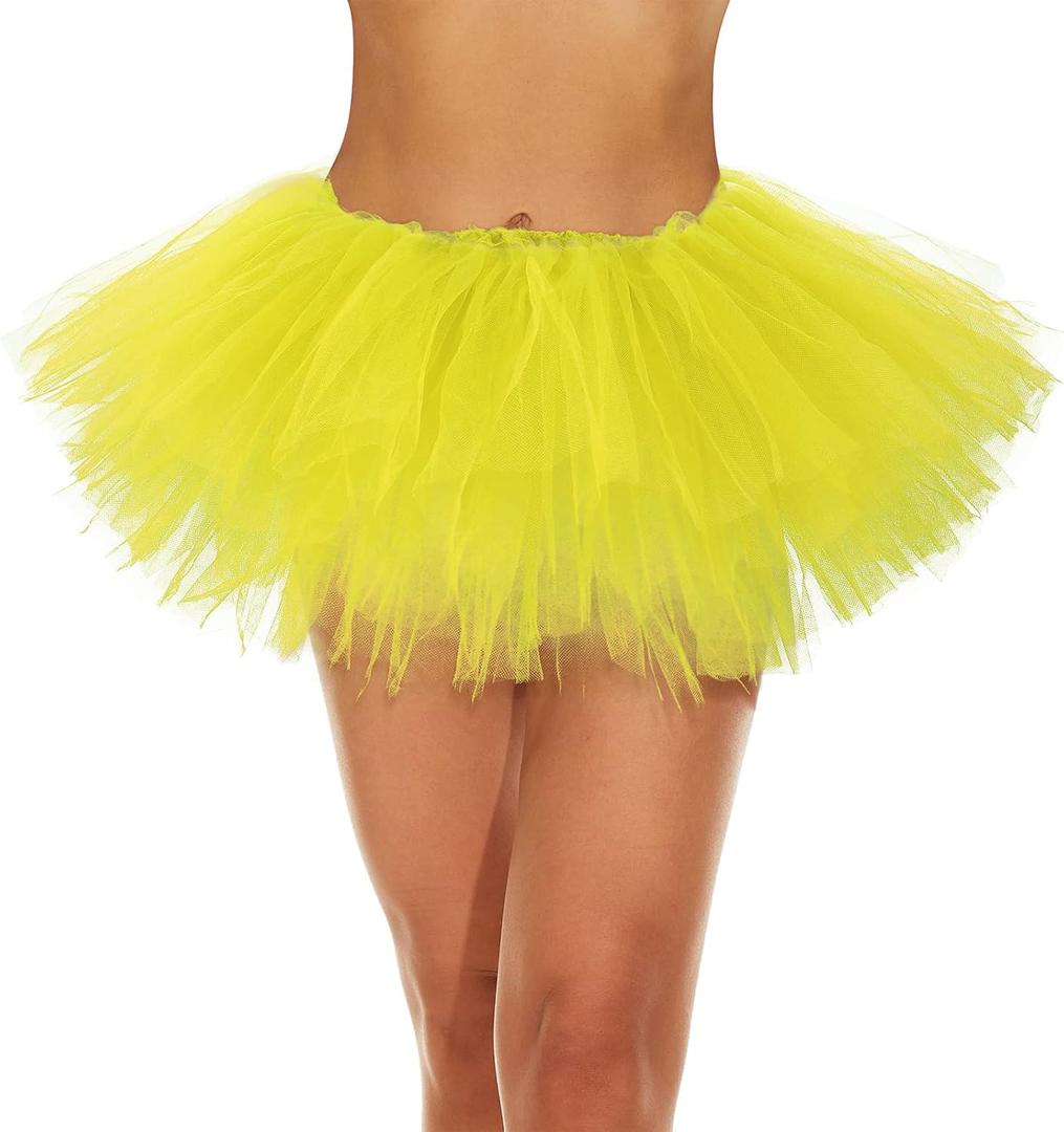 Women's Tutu Skirt Elastic 5 Layered Vintage Tulle Ballet Skirt Party Festival Costume