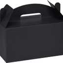 Aosric 30 Pcs Large Party Favor Boxes, 9.45x5x5 Inch Black Treat Boxes, Gable Boxes Candy Boxes Goodie Boxes Paper Gift Boxes with Handles for Kids Birthday Party Decoration Baby Shower Wedding (1 count (Pack of 30))