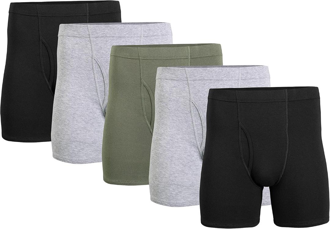 Gildan Men's Underwear Covered Waistband Boxer Briefs, Multipack (XL)