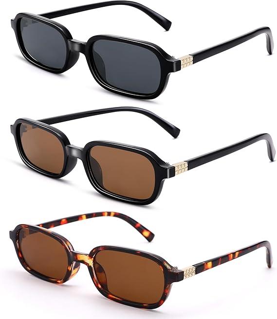 Pro Acme Small Rectangle Sunglasses for Women Men Trendy Rectangular Vintage Sun Glasses