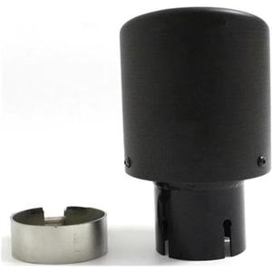 Car Exhaust Tail Pipes Matte Carbon Muffler Tip Tail End Universal Stainless Steel Curly Black (57mm in 101mm Out)