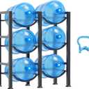 5 Gallon Water Bottle Holder for 6 Bottles, 3 Tiers Double Row Water Jug Holder, Detachable Heavy Duty Water Jug Stand, Water Jug Rack for Office, Kitchen, Garages, Restaurant, and Gym