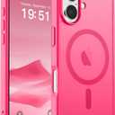 SUPFINE Magnetic for iPhone 17 Case (Compatible with MagSafe)(Military Grade Drop Protection) Translucent Matte Shockproof with Anti-Fingerprint Phone Cover 2025,Hot Pink