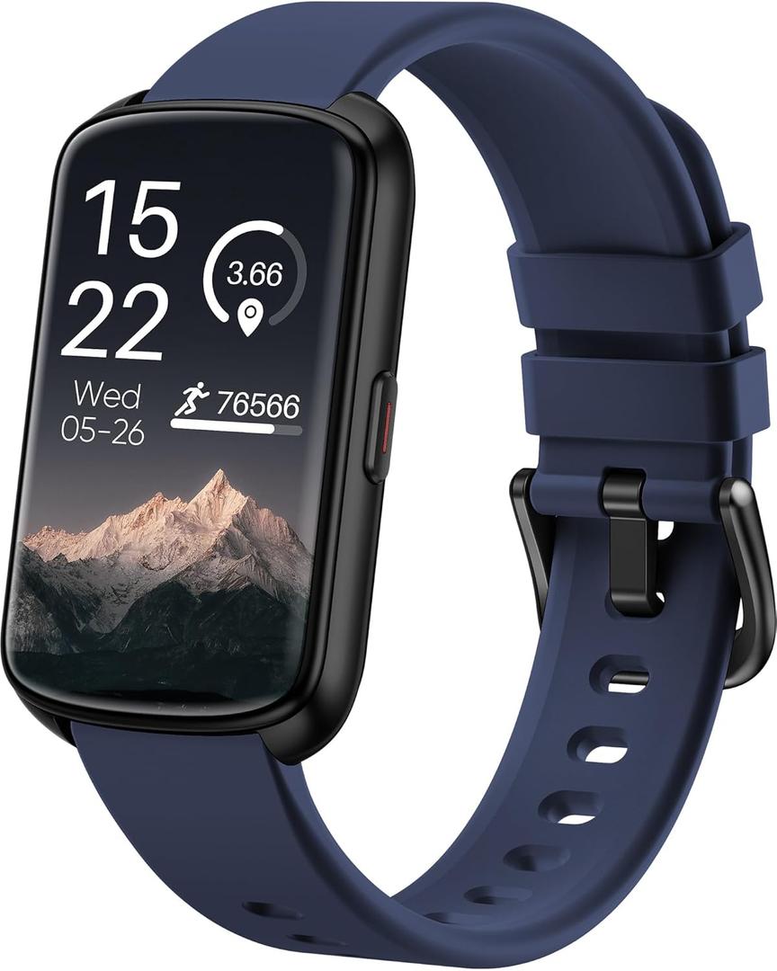 Fitness Tracker, Smart Watch for Women Men with 24/7 Heart Rate/Blood Pressure/Blood Oxygen Monitor,Sleep Tracker,Step & Calorie Counter, IP68 Waterproof Fitness Watches Compatible with Android&iPhone (Blue)