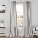 Grey Linen Blend Drapes 84 Inch Length 2 Panels Set Back Tab Rod Pocket Light Filtering Privacy Semi Sheer Textured Curtains Neutral Farmhouse Decor Curtains for Living Room Bedroom 40x84