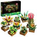 Succulent Building Blocks Set, 913 PCS 9 Artificial Flowers for Building, Plant Building Blocks Bonsai Tree Set, Botanical Collection for Adults and Children,14+