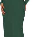 BTFBM Womens Fall Dresses Long Sleeve Turtle Neck Stretchy Knit Maxi Semi Formal Party Spring Wedding Guest Dress 2026 (L)