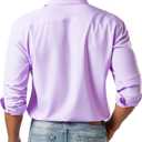 Dress Shirts for Men Big and Tall(XL Big-6XL Big Tall) Button Down Long Sleeve Tuxedo Business Casual Collared Shirt (Purple, XXL)