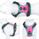 PHOEPET 2019 Upgraded No Pull Dog Harness, Reflective Adjustable Vest, with a Training Handle + 2 Metal Leash Hooks+ 3 Snap Buckles +4 Slide Buckles(XS, Pink)