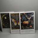 3pcs William Morris Wall Art Vintage Moon and Stars Canvas Wall Decor Butterfly Pictures Prints Poster Gallery Famous Artwork Nature Animal Flower for Bedroom Living Room Office Home 12x16inx3 Framed