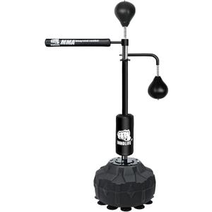 INNOLIFE MMA Boxing Speed Trainer Punching Spinning Bar with Dual Punch Head Height Adustable from 67" - 82.6"