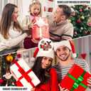 Christmas Gift Bags with Zipper 3PC Adorable Reusable Fabric Gift Bags for Christmas Party Favors Holiday Decor Candy Apples Storage Eco-Friendly Gift Packaging