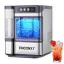 Countertop Nugget Ice Maker, 44Lbs/24H with 0.8 Gallon Tank, Soft Chewable Pellet Ice Ready in 6min, Self-Cleaning Portable Ice Machine Portable with Ice Scoop for Home (Ice Maker-44Lbs)
